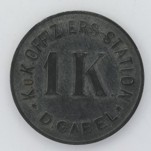 D. Gabel (Německé Jablonné) - 1 K. K.u.K. OFFIZIERS STATION, 25mm, 3,85g, Zn,