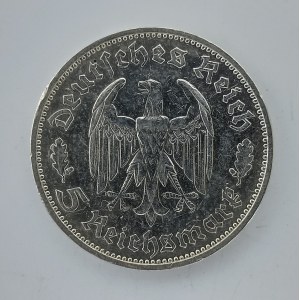 5 Reichsmark 1934 F, 'R', Schiller, KM.85, Ag,