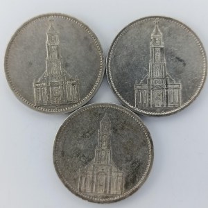 5 Reichsmark 1935 A, E, G, Ag, 3 ks