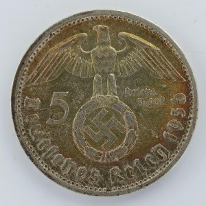 5 Reichsmark 1936, patina, Ag,