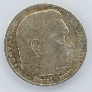 5 Reichsmark 1936, patina, Ag,