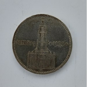 2 Reichsmark 1934 D kostel s datem, Ag,