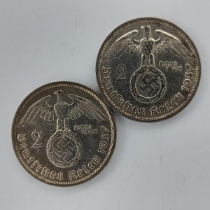 2 Reichsmark 1937 A, F, Ag, 2 ks