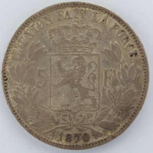 5 Frank 1870, patina, KM.24, Ag,