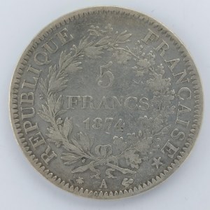 5 Frank 1877, Ag,