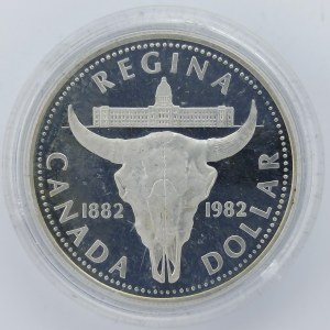 1 Dollar 1982, Regina 1882-1982, kapsle , Ag,