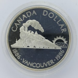 1 Dollar 1986, Vancouver1886 - 1986, kapsle, Ag,