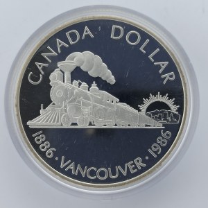 1 Dollar 1986, Vancouver1886 - 1986, kapsle, Ag,