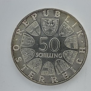 50 Schilling 1967, Donauwalzer, dr. rys., Ag,