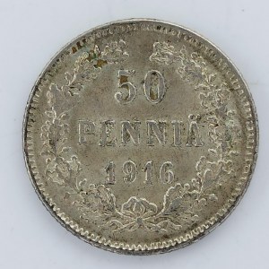 50 Penniä 1916, Ag,
