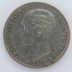 5 Pesetas 1877, Ag,