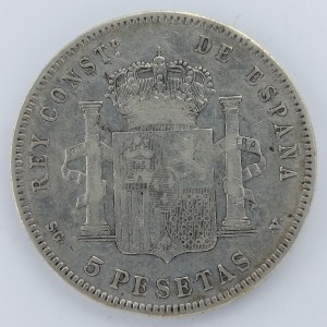 5 Pesetas 1898, Ag,