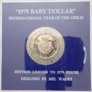 '1979 Baby Dollar' mezinárodní den dětí, orig. etue,