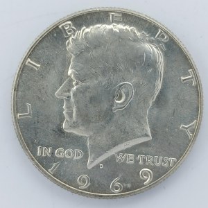 1/2 Dollar 1969 D, Ag,