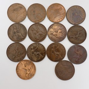 1 Penny 1901, 1913, 1915, 1916, 1936, 1921, 1937, 1938, 1940, 1962, 1963, 1965, 1966, 1967, Cu, 14 ks