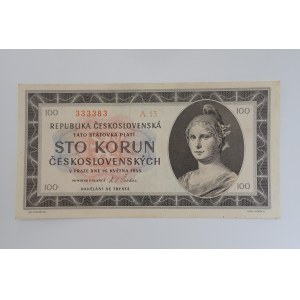 100 Kčs 1945 sér. A13, pěkné číslo,