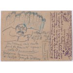 WITKIEWICZ Stanisław Ignacy (1885-1939) - 2 karty pocztowe [odręczny rysunek artysty oraz autograf] WITKACY