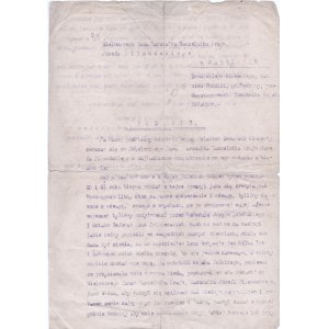 Letter to Marshal Jozef Pilsudski, Head of the Country - asking for patronage in arranging a job. May 30, 1933.