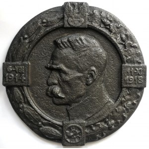 Marshal Jozef Pilsudski, cast iron plaque (postwar casting).