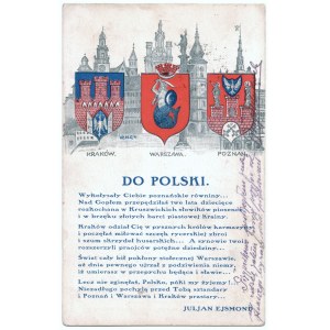 [Pohľadnica] Do Poľska. Rozkolísali ťa roviny Poznane... Báseň Juliana Ejsmonda. [3. peší pluk poľských légií].