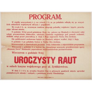 Uroczysty raut w salach kasyna wojskowego przy ul. Zyblikiewicza. Afisz. Kraków [lata 30. XX w.]