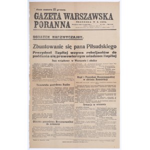 Gazeta Warszawska Poranna. 12. května 1926 Varšava. Mimořádná příloha.