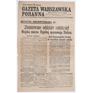 Gazeta Warszawska Poranna. 13 maja 1926 r. Warszawa. Dodatek Nadzwyczajny. No 1.