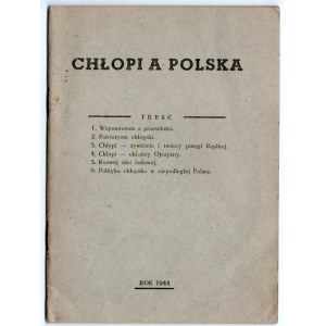 [JARACZ Stefan] - Chłopi a Polska. 1944 [b. m. wyd.]