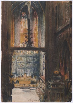 GROTT Teodor (1884-1972) - Wnętrze kościoła Mariackiego. 1911