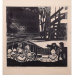 KARŁOWSKI Lech Eustachy (1927-1975) - Sammlung von 4 Grafiken zum Thema Krieg. Linoldrucke