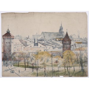 PODGÓRSKI Stanislaw (1882-1964) - Walls of Krakow. 1911