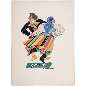 STRYJEŃSKA Zofia (1891- 1976) - Oberek. 1929 [portfolio Polish Dances].