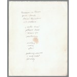 IWASZKIEWICZ Jarosław - 3 Karten mit Manuskript des Gedichtes Kitzelnde Pferde mit Autogramm. Stawisko 1968