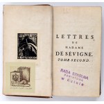 [BATOWSKI Jan, Podskarbi Koronny, exlibris] Recueil des lettres de Madame la Marquise de Sevigne. Paris 1775