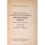 CIEŚLEWSKI SYN Tadeusz - Ästhetische Analyse der Holzschnitt-Exlibris von Jarnuszkiewicz Jerzy. Ein Versuch einer modellhaften Überprüfung. Warschau - New-York 1946