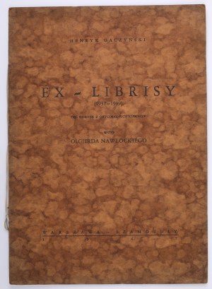 GACZYŃSKI Henryk - Ex-librisy (1937-1939). Pięć odbitek z oryginalnych klocków. Warszawa-Szamotuły 1947.
