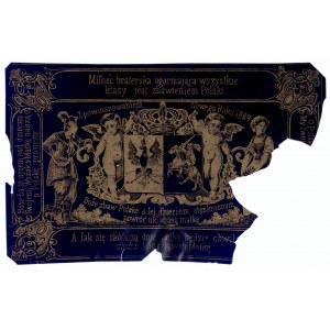 [God Save Poland] New Year's Wishes 1869 Patriotic print on celluloid (?) film, France (?) 1869. Unique