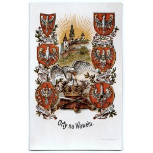 Adler auf dem Wawel-Hügel. Postkarte