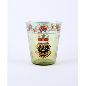 Schlesisches Glas mit dem Wappen von Österreichisch-Schlesien, 19. Jahrhundert.