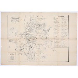 [Lviv] Plan of Lviv as it was in the 18th century until 1775. Skreślił Maurycy Hr. Dzieduszycki. Weekly supplement by Gazeta Lwowska from 1858.