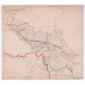 [KRYMSKÁ VOJNA / WISZNIEWSKI Michał] Azovské more / Čerkasy / Gruzínsko. Rukopisná mapa z druhej polovice 19. storočia.