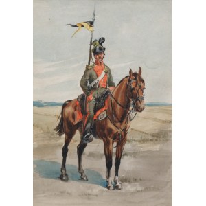 Neurčený umelec (19. storočie), jazdec 1. galícijského jazdeckého pluku, okolo roku 1850.