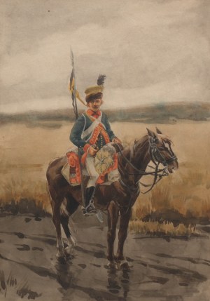 Artist unspecified (19th century), Lancer of the 1st Galician Lancer Regiment from 1796