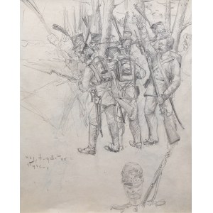 Stanisław Kamocki (1875 Warschau - 1944 Zakopane), Soldaten des Kościuszko-Aufstandes in einem Wald, um 1894.