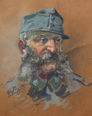 Hans Pinggera (b. 1900 -?), Portrait of an Austro-Hungarian soldier - Landsturmist, 1916.