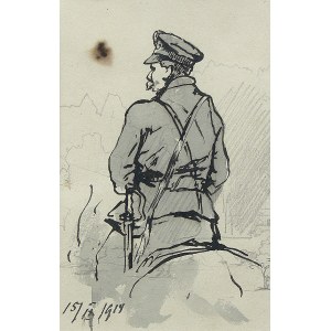 Tadeusz Rybkowski (1848 Kielce - 1926 Lwów), Soldat der Legion im Sattel, 1919.