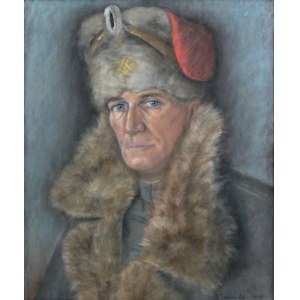 Künstler unbestimmt (20. Jahrhundert), Porträt des Freiherrn von Deichmann, Husarenoffizier des Regiments König Wilhelm I., 1948.
