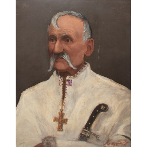 Artysta nieokreślony (XIX/XX w.), Portret oficera kozackiego, 1927 r.