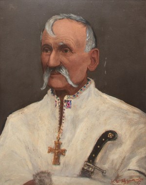 Artysta nieokreślony (XIX/XX w.), Portret oficera kozackiego, 1927 r.