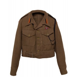 Battle dress jacket and beret of a senior private of the 1st Armored Division